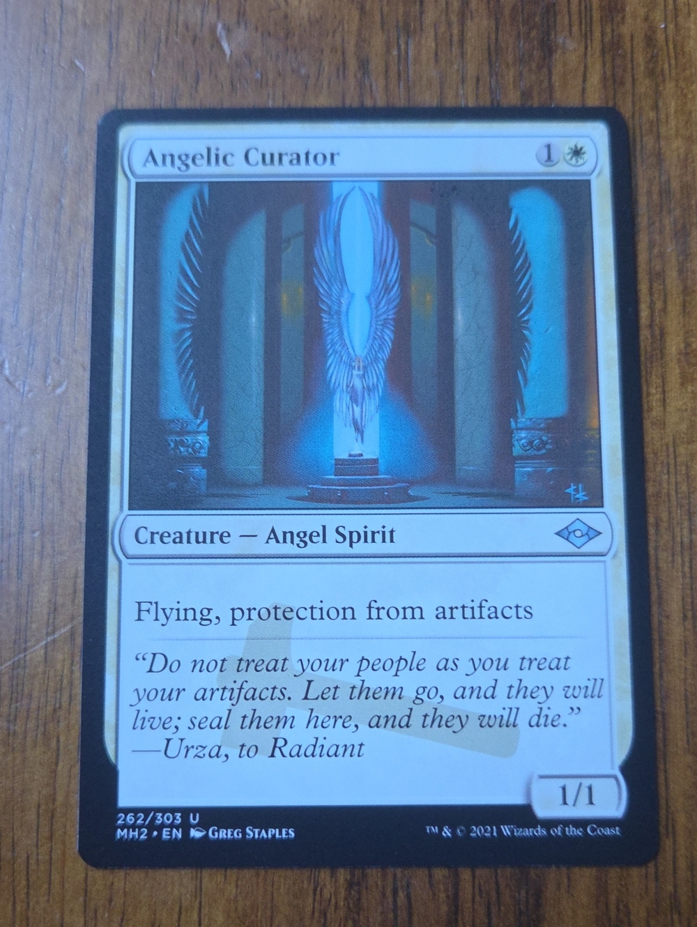 Angelic Curator Art Card - Blue and White Accent